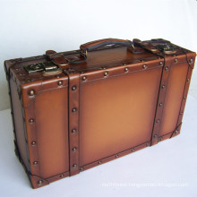 High end customized vintage leather suitcase